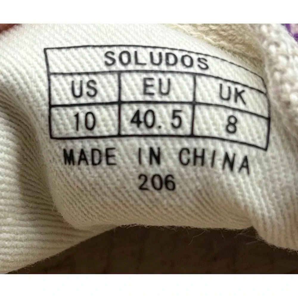 Soludos Lavender Embroidered Espadrille Mules Womens10 Tan Purple Floral SlipOn
